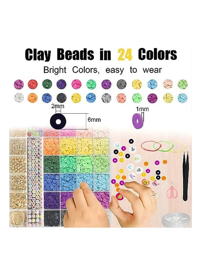 6000+PCS Clay Beads Bracelet Making Kit,24 Colo - Image 3