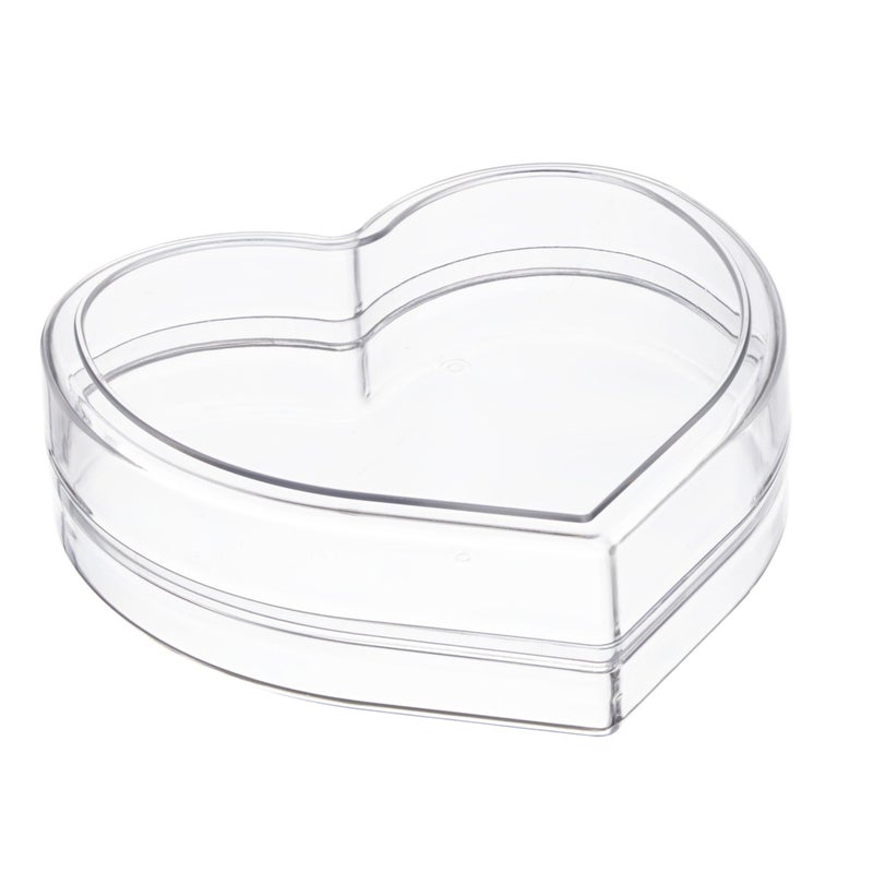 Hammont Acrylic Storage Boxes - Hear Shaped Candy Gift Containers - Hair Accessory Organizer - Small Plastic Display Container | 4.2â€œx4.1â€œx1.3â€ (12 Pack) - Image 1