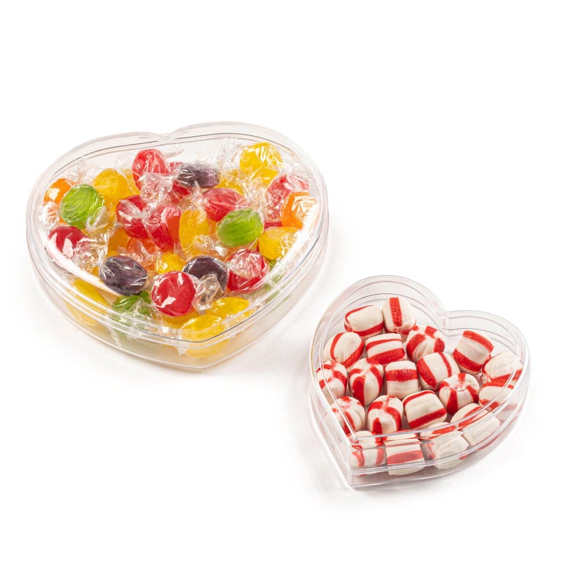 Hammont Acrylic Storage Boxes - Hear Shaped Candy Gift Containers - Hair Accessory Organizer - Small Plastic Display Container | 4.2â€œx4.1â€œx1.3â€ (12 Pack) - Image 3