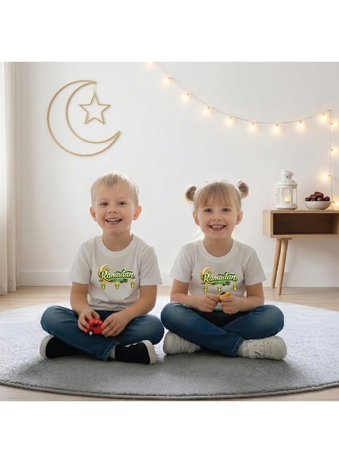 برينت شوب فور مي تيشيرتات رمضانية عائلية متطابقة للرجال والنساء والأطفال - تيشيرتات قطنية بأكمام قصيرة ورقبة دائرية احتفالية بعيد مبارك - مثالية لشهر رمضان - Image 5