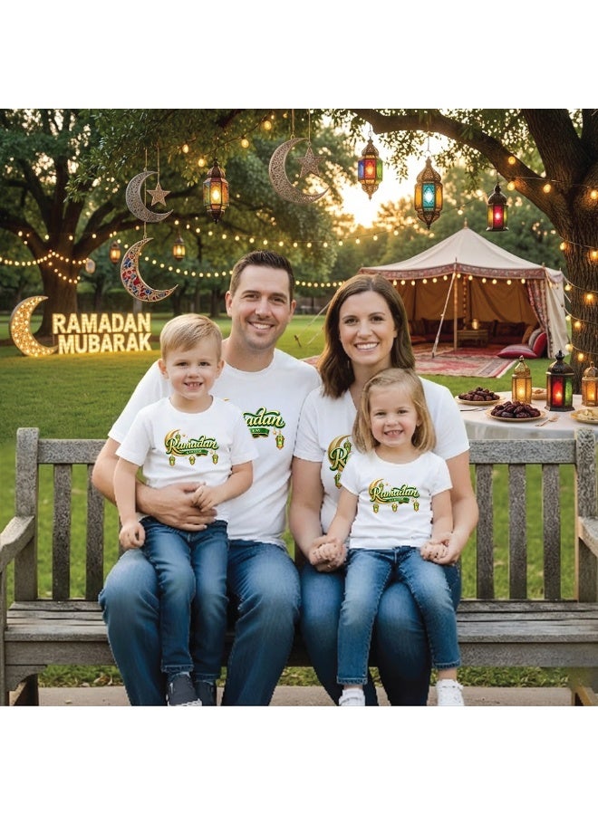 برينت شوب فور مي تيشيرتات رمضانية عائلية متطابقة للرجال والنساء والأطفال - تيشيرتات قطنية بأكمام قصيرة ورقبة دائرية احتفالية بعيد مبارك - مثالية لشهر رمضان - Image 3