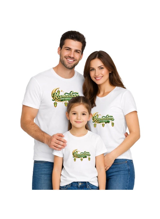 برينت شوب فور مي تيشيرتات رمضانية عائلية متطابقة للرجال والنساء والأطفال - تيشيرتات قطنية بأكمام قصيرة ورقبة دائرية احتفالية بعيد مبارك - مثالية لشهر رمضان - Image 1