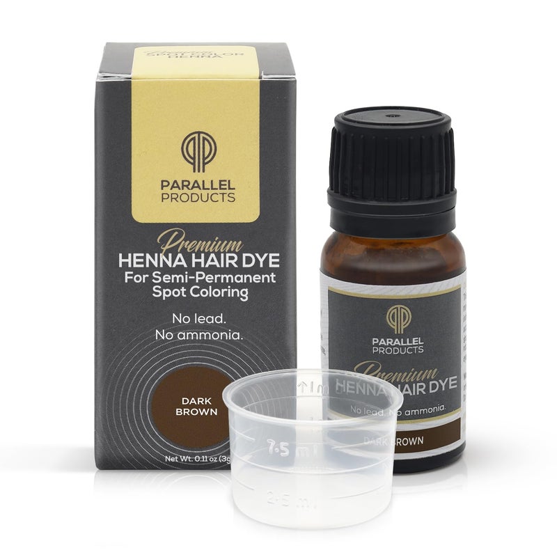 Parallel Products Spot Color Henna Kit - Henna Hair Dye - 3 grams - Tint for Professional Spot Coloring - With Mixing Dish - Covers Grey Hair - Root Touch Up (Dark Brown) - Image 1
