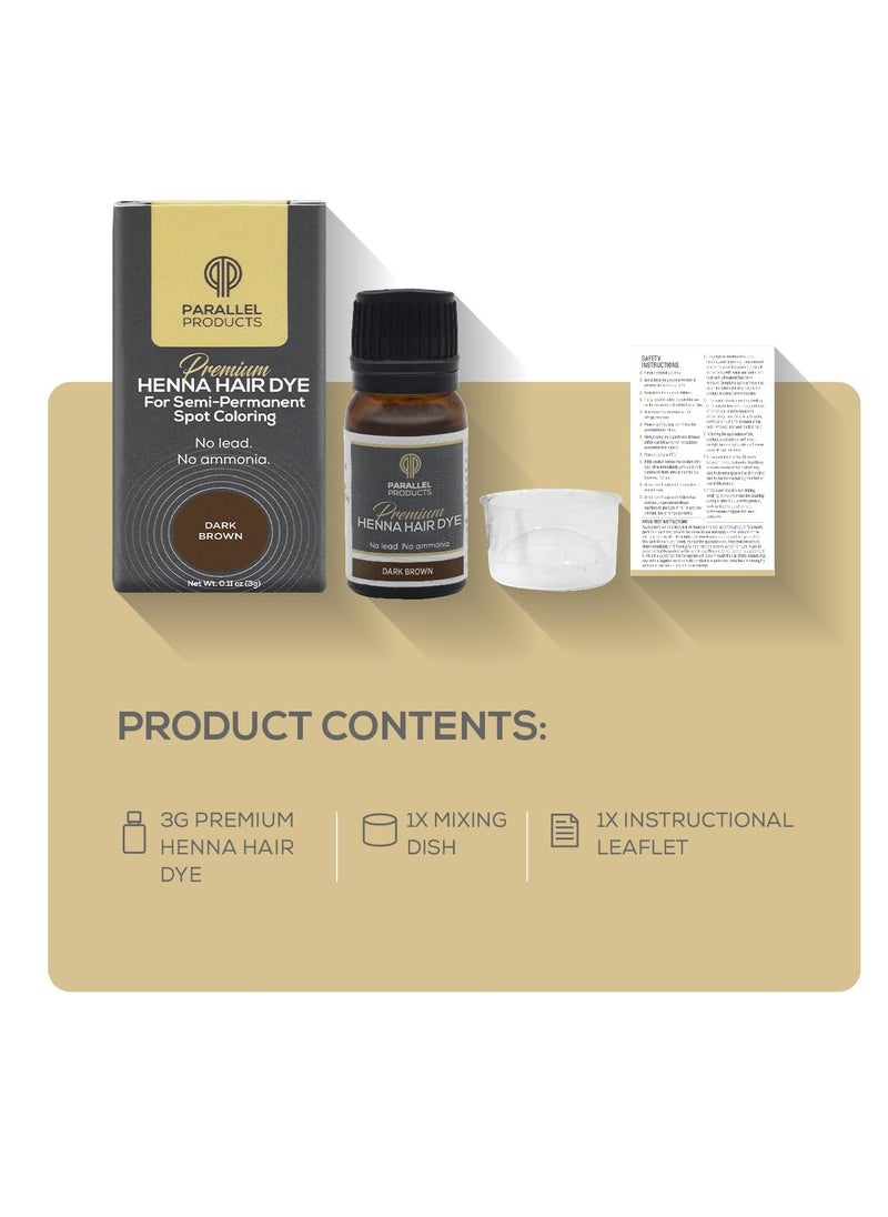 PARALLEL PRODUCTS Parallel Products Spot Color Henna Kit - Henna Hair Dye - 3 grams - Tint for Professional Spot Coloring - With Mixing Dish - Covers Grey Hair - Root Touch Up (Dark Brown)  - Image 4