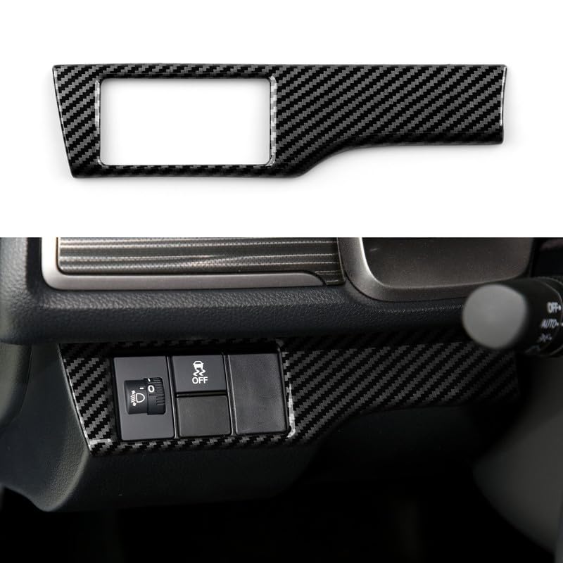 BRMYL Headlight Switch Control Decal for Honda Civic 2016 2017 2018 2019 2020 2021 10th Gen Accessories ABS Carbon Fiber Interior Stickers