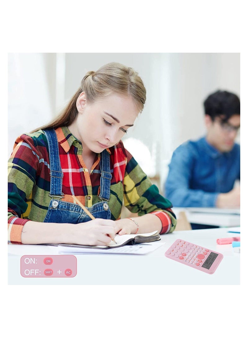 2-Line Standard Scientific Calculator, Portable and Cute School Office Supplies, Suitable for Primary School to College Student Use - Pink - Image 3
