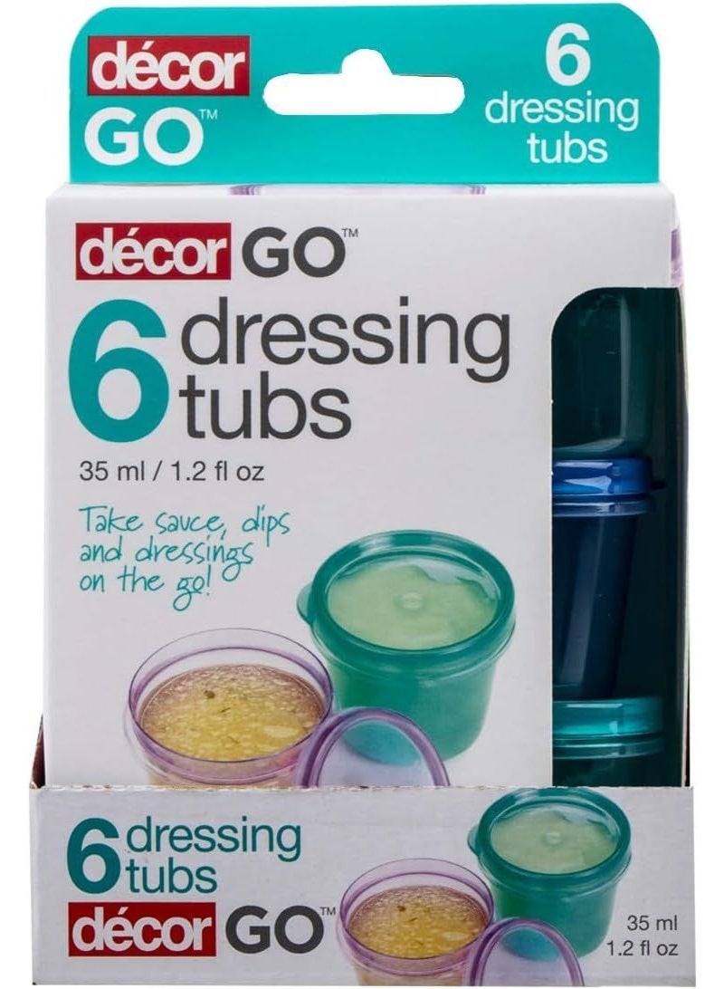 Decor Go Plastic Dressing Tubs Dressing Containers 6 Pcs X 35ML - Image 1
