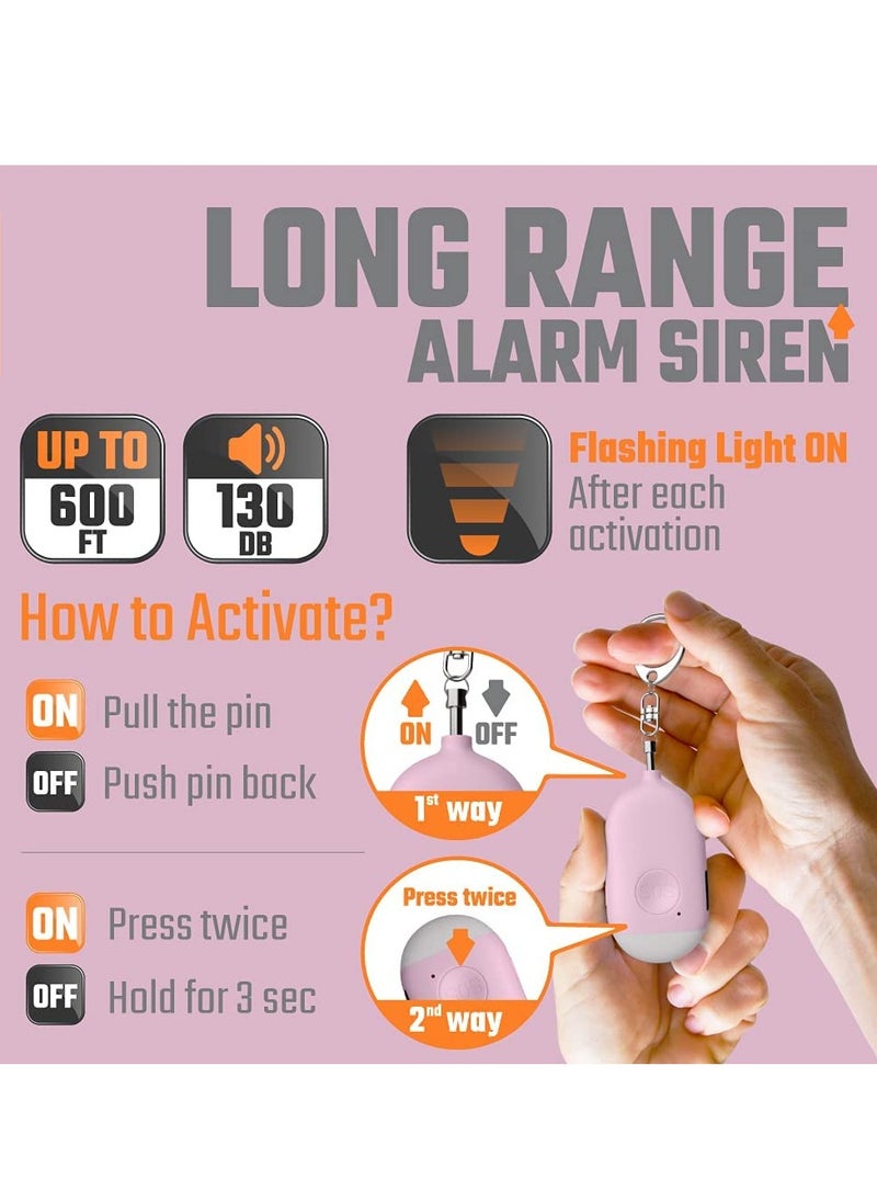 Sharpdo - Personal Alarm Keychain for Women Self Defense USB Rechargeable 130 dB Loud Safety Siren Whistle with LED Light Panic Button or Pull Pin Alert Device Key Chain - Image 1