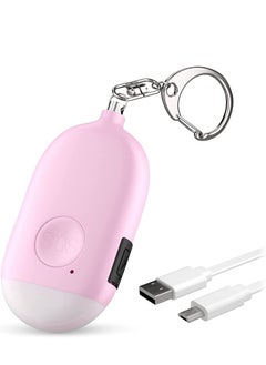 Personal Alarm Keychain for Women Self Defense USB Rechargeable 130 dB Loud Safety Siren Whistle with LED Light Panic Button or Pull Pin Alert Device Key Chain