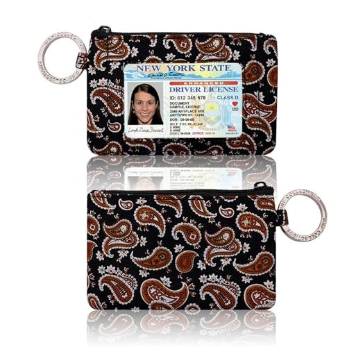 MNF Collections Lanyard with Wallet - Zip ID Case with Lanyard - Lanyard with id Holder - Card Holder Keychain with Zippers -Premium Cotton - Sierra Paisley - Image 2