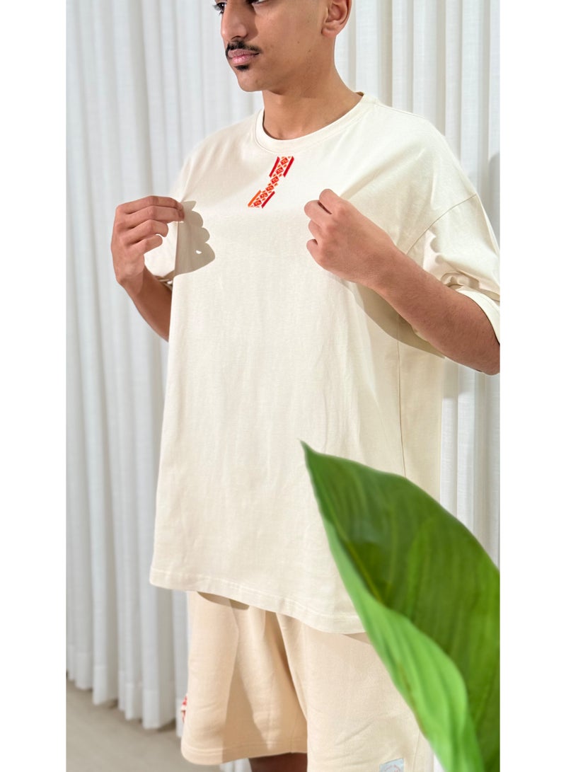 Adham Brand 2-Piece Men'S Shirt Set Casual Loose Fitting Short Sleeved Shirt Top Wide-Leg Shorts With Elasticated Drawstring Waist - Image 5