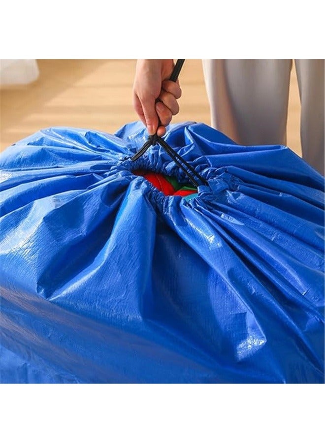 3 حزمة حقائب كبيرة تتحرك ، حقائب تخزين ملابس مقاومة للماء مع مقابض معززة ، ثقيلة تخزين كبيرة للغاية لتوفير المساحة ، حقائب تخزين الملابس وملابس الفراش المتحركة ، 100 * 120 سم (أزرق) - Image 3