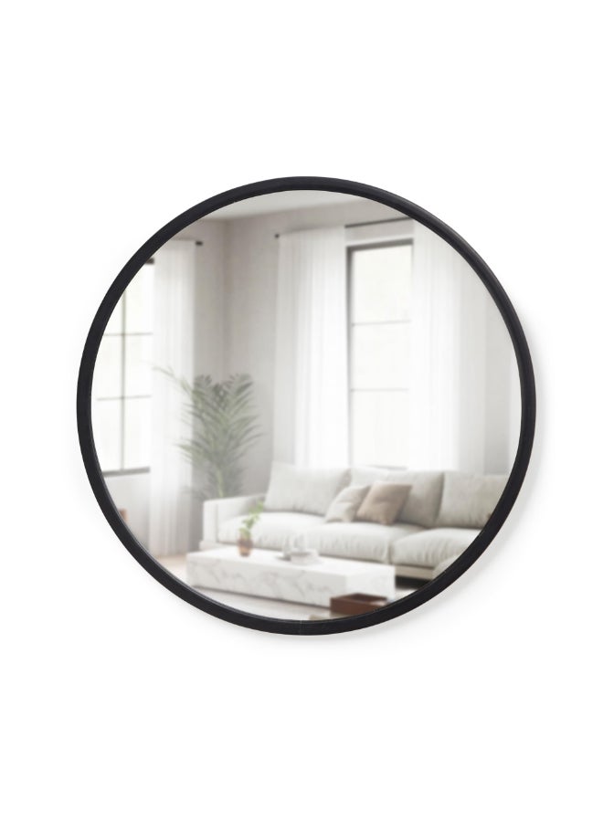 Umbra Hub Round Wall Mirror with Rubber Frame Modern Style for Bathroom Entryway Living Room and More 24Inch Black - Image 2