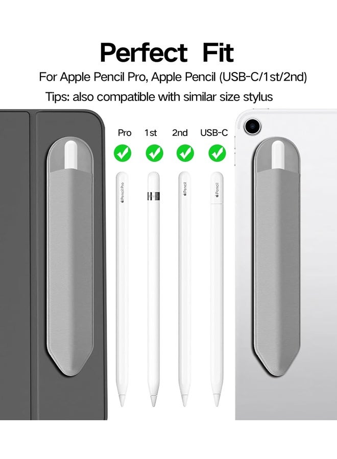 2 حزمة حامل قلم رصاص متوافق مع أبل قلم رصاص برو ، أبل قلم رصاص (USB-C) ، أبل قلم رصاص الجيل الأول / الثاني ، حقيبة الجيب المرنة الأكمام اللاصق المرفق بالقضية - Image 3