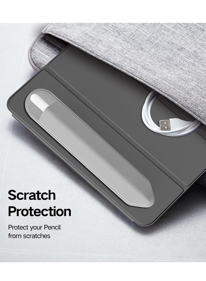 2 حزمة حامل قلم رصاص متوافق مع أبل قلم رصاص برو ، أبل قلم رصاص (USB-C) ، أبل قلم رصاص الجيل الأول / الثاني ، حقيبة الجيب المرنة الأكمام اللاصق المرفق بالقضية - Image 5