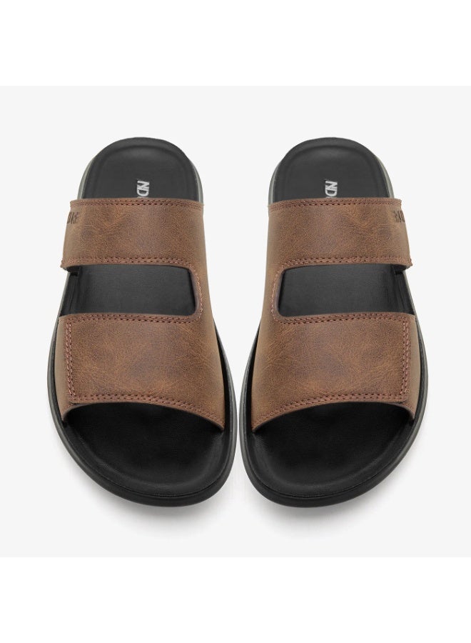 NDURE Men's Double Strap Slide Sandals, Black Sole, Casual Open Toe - Image 4