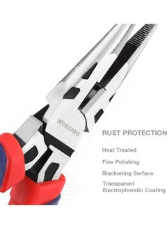 WORKPRO WORKPRO Pliers Set, Premium Cr-V Construction, Includes 6 Inch Slip Joint Pliers, 6 Inch Long Nose, 6 Inch Diagonal Cutting, 8 Inch Groove Joint, 7 Inch Linesman and Storage Pouch, for Basic Repair  - Image 2