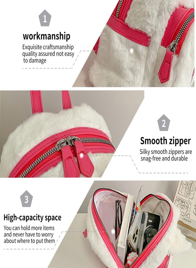 FGY Cute Plush Backpack, Mini Cartoon Double Strap Shoulder Bag, Soft Fluffy Casual Backpack for Women, Best Gifts for Her - Image 4