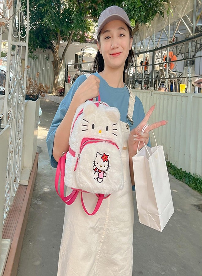 FGY Cute Plush Backpack, Mini Cartoon Double Strap Shoulder Bag, Soft Fluffy Casual Backpack for Women, Best Gifts for Her - Image 3