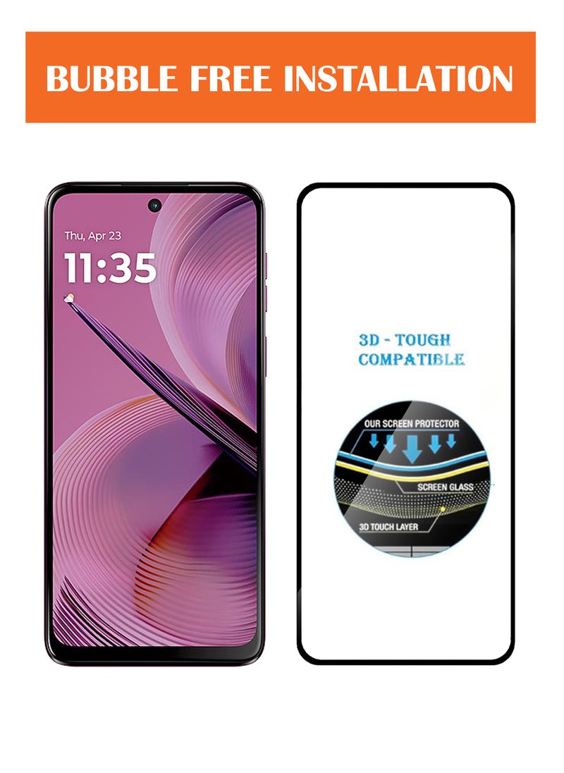 Generic - For Motorola Moto G55 - [2 Pack] Tempered Glass Screen Protector - Advanced Border-Less Full Edge to Edge ,Shatterproof , High Responsiveness , Higher Transparency , Quick to Install ,Anti-scratch and Bubble-free Screen Protector - Black - Image 1