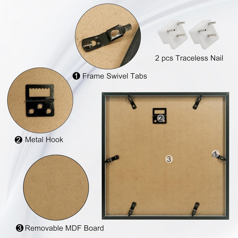 11.5x11.5 Archive Box Frame,Travel Memory Box Shadow Box with Slot for Tickets Keepsake Box Black - Image 3