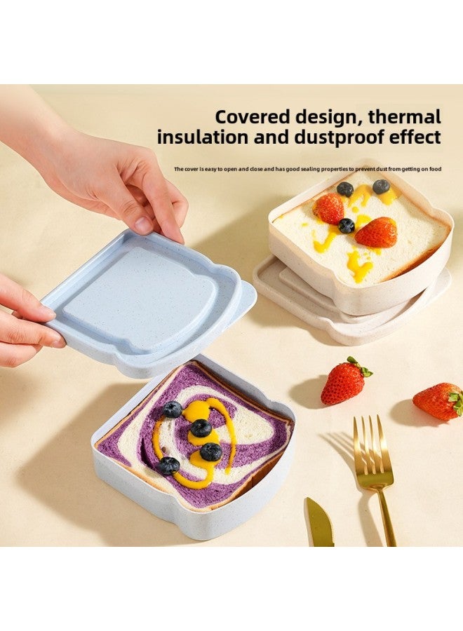 Cross-border Labeled Sandwich Sushi Lunch Box Fruit Salad Preservation Box Lunch Box Portable Outdoor Suit Factory Wholesale-Specifications:Beige  - Image 4