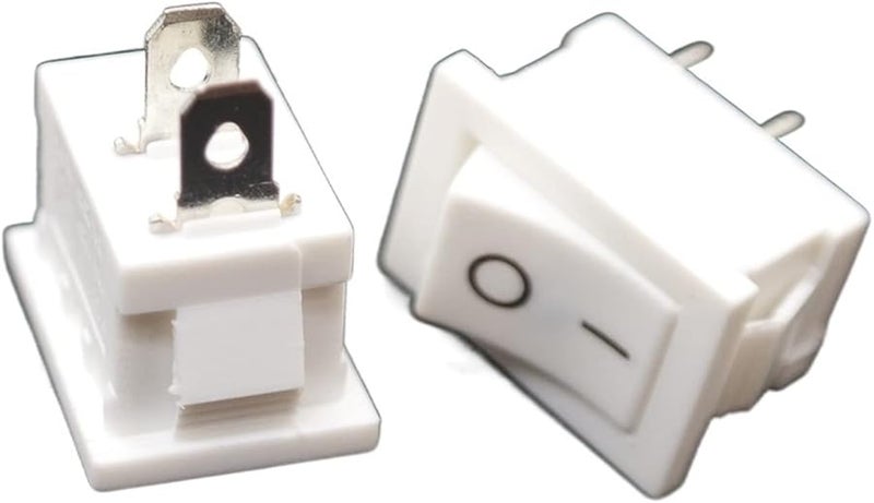 Kcd1 101 مفتاح طاقة روكر 10 قطع 6A250V تشغيل/إيقاف 2P أبيض 15x21mm - Image 1