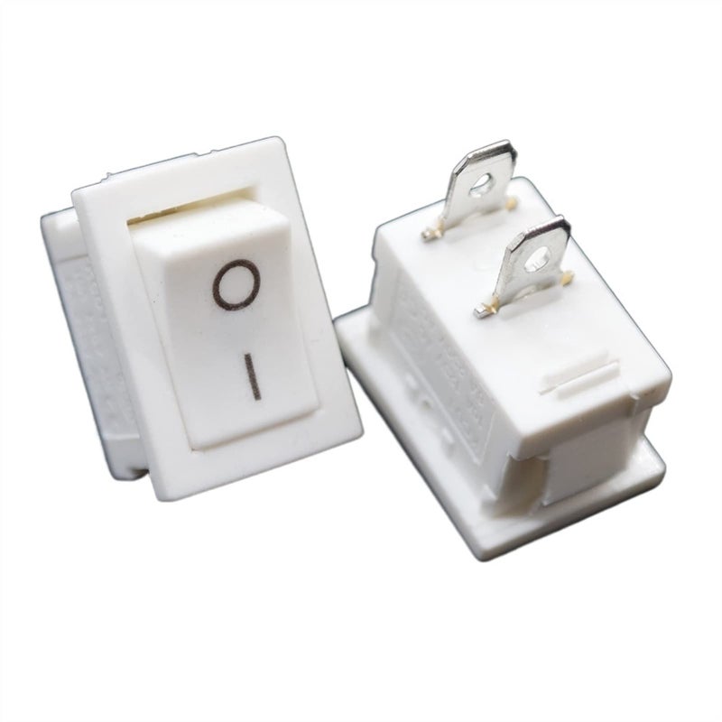 Kcd1 101 مفتاح طاقة روكر 10 قطع 6A250V تشغيل/إيقاف 2P أبيض 15x21mm - Image 3