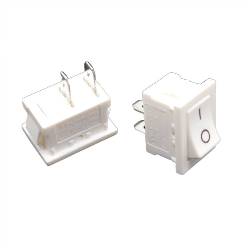 Kcd1 101 مفتاح طاقة روكر 10 قطع 6A250V تشغيل/إيقاف 2P أبيض 15x21mm - Image 4