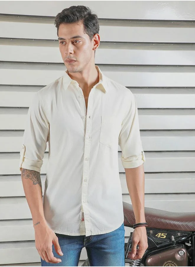 HIGH STAR Classic Spread Collar Casual Shirt by Styli