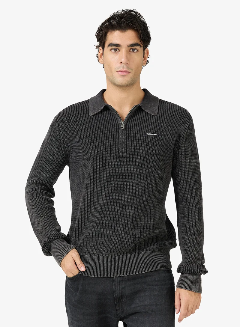 GUESS Half Zip Collar Sweater