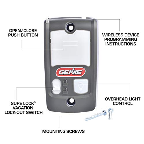 Genie Series II Garage Door Opener Wall Console - Sure-Lock/Vacation Lock for Extra Security - Light Control Button - Compatible with All Genie Series II Garage Door Openers - Model GBWCSL2-BX - Image 2