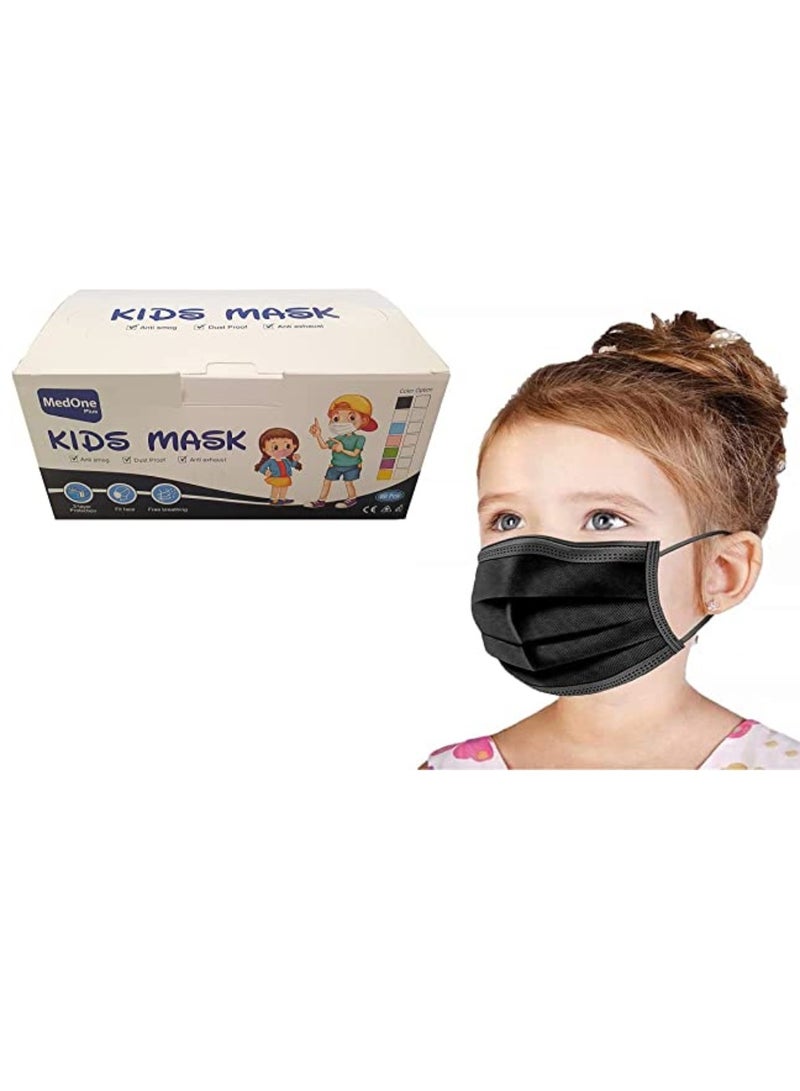 MedOne Pack Of 50 Pieces Kids Face Mask Individually Wrapped 3 Layer Disposable Face Mask For Kids Multicolor - Image 3