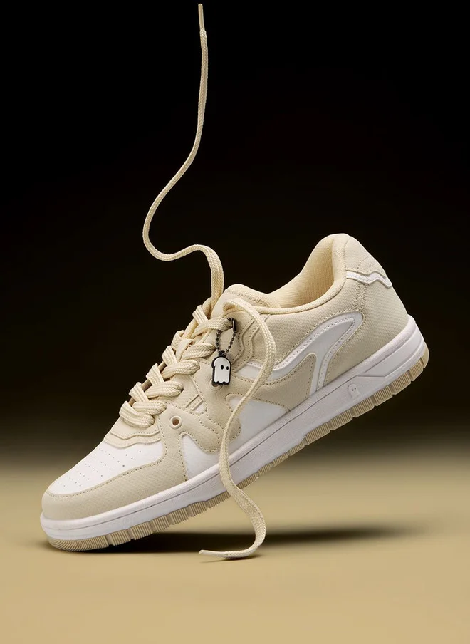 The Souled Store Men Urban Blaze Low Top Sneakers in Cream