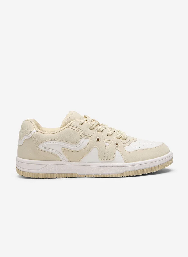 The Souled Store  The Souled Store Men Urban Blaze Low Top Sneakers in Cream  | Best Price UAE