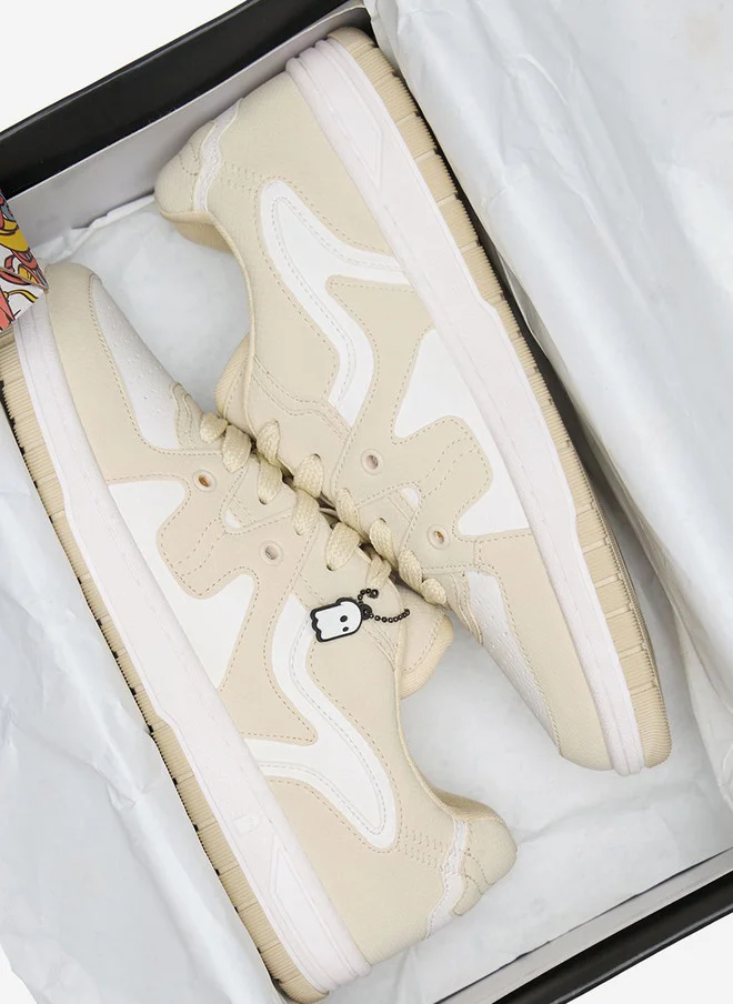The Souled Store  The Souled Store Men Urban Blaze Low Top Sneakers in Cream  | Best Price UAE