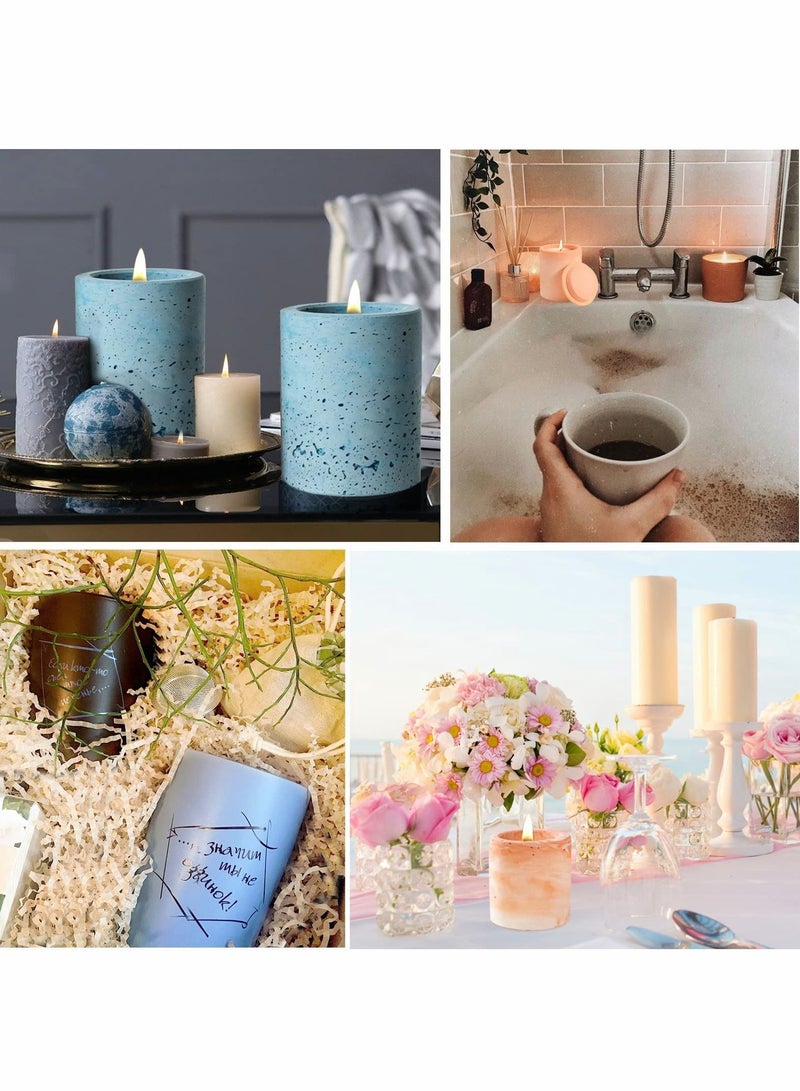 شو وو Candle Jar Molds, Silicone Concrete Molds for Holder with Lids, Vessels Cement Making Supplies - Image 1