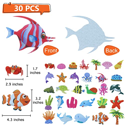 BXI 30 Pcs Ocean Felt Board Story Pieces Set for Toddlers Preschool Kindergarten Precut Felt Marine Life Figures for Preschool Crafts Activity Early Learning Storytelling - Image 5