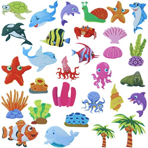 BXI 30 Pcs Ocean Felt Board Story Pieces Set for Toddlers Preschool Kindergarten Precut Felt Marine Life Figures for Preschool Crafts Activity Early Learning Storytelling - Image 1