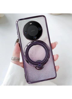 Case For Huawei Mate 60 Pro Rotation MagSafe Holder Gradient Glitter TPU Phone Case