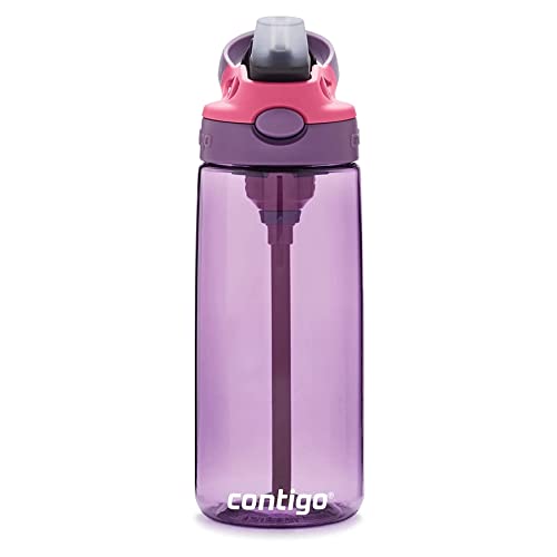 Contigo Aubrey Kids Water Bottle, 20oz, Eggplant, Spill-Proof Lid, Dishwasher Safe, Easy Clean, Purple and Pink - Image 4