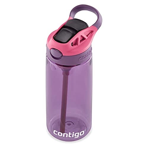 Contigo Aubrey Kids Water Bottle, 20oz, Eggplant, Spill-Proof Lid, Dishwasher Safe, Easy Clean, Purple and Pink - Image 3