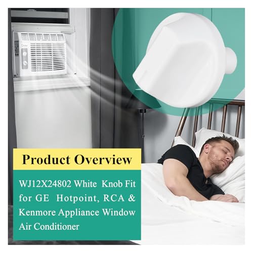 WFCYX 1 Pcs WJ12X24802 Air Conditioner Knob Replacement Part, White Knobs Fits GE Appliance Window Air Conditioner, Compatible with Hotpoint, RCA & Kenmore Conditioner Model AHV05LYQ1/AHV05LYW1/AHEC05ACW1 - Image 2
