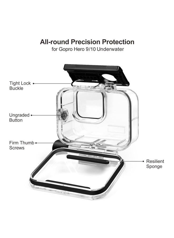 Kuptone 60M Waterproof Case, 196FT Underwater Protective Housing Case for Hero11 Hero10 Hero9 Black, with Quick Release Mount and Thumbscrew  - Image 4