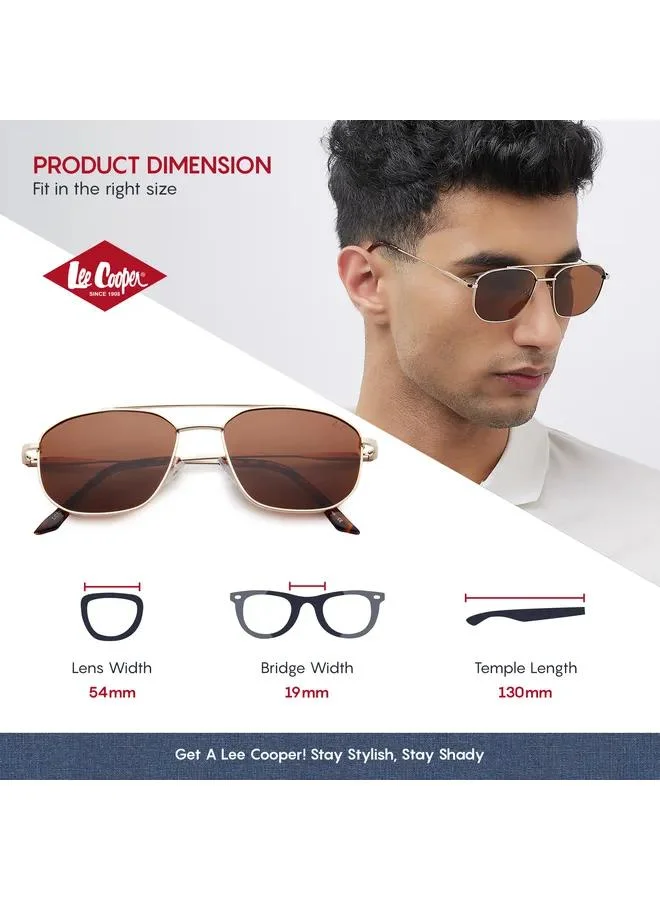 Lee Cooper Polarized Sunglasses Gold Frame Brown Mirror Lens 54mm  - LC1204C01