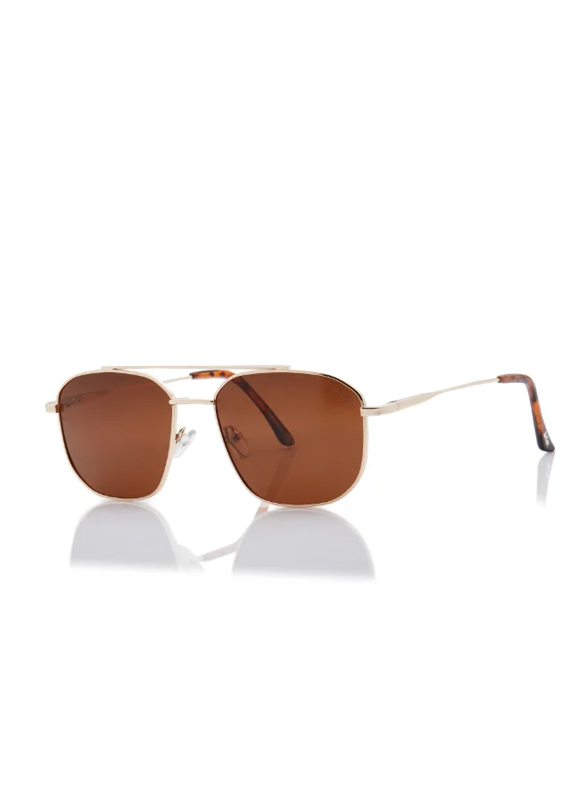 لي كوبر Polarized Sunglasses Gold Frame Brown Mirror Lens 54mm  - LC1204C01