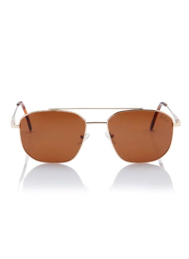 لي كوبر Polarized Sunglasses Gold Frame Brown Mirror Lens 54mm  - LC1204C01