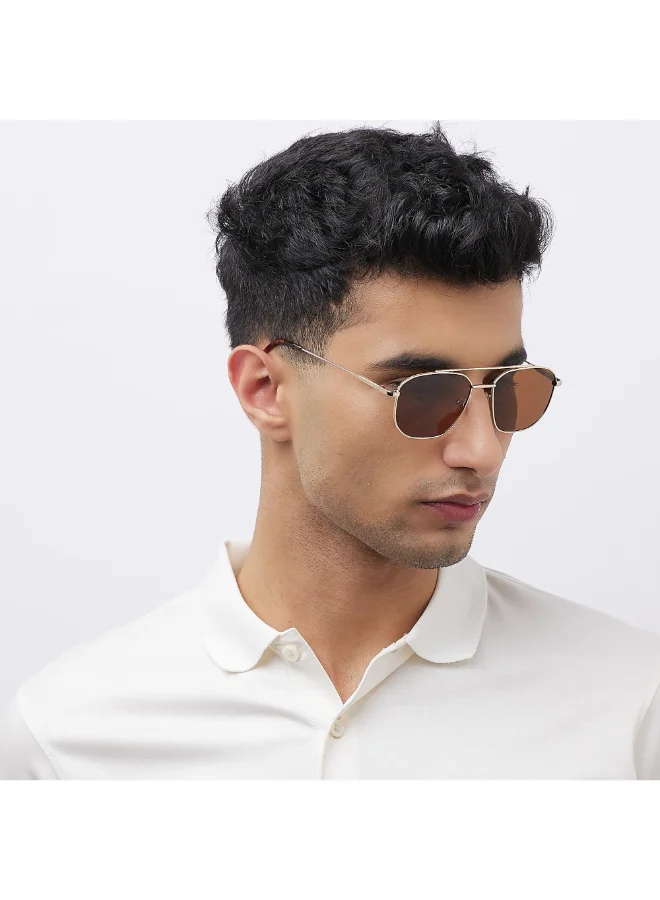 Lee Cooper Polarized Sunglasses Gold Frame Brown Mirror Lens 54mm  - LC1204C01