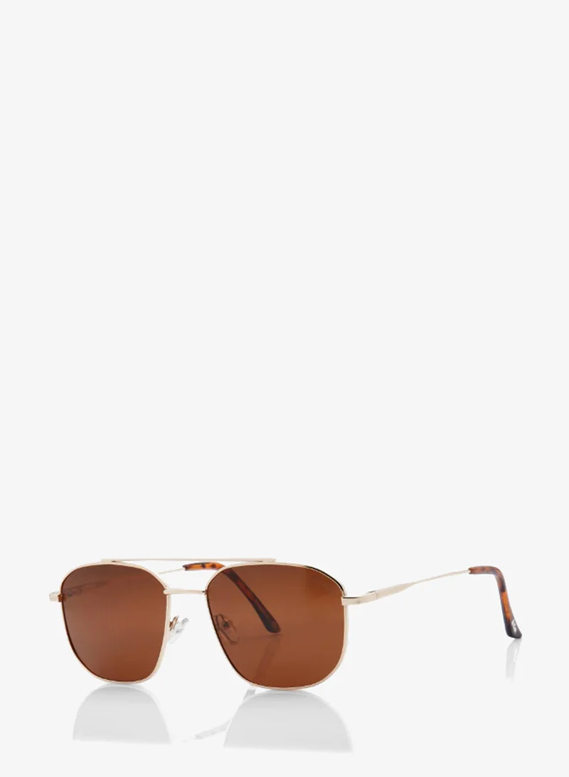 Lee Cooper Polarized Sunglasses Gold Frame Brown Mirror Lens 54mm  - LC1204C01