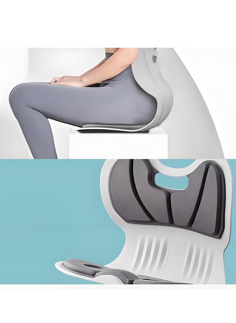 General - Posture correction chair Cushion that does not hurt the waist when sitting Strong material Can support 120 kg Pelvic support chair Cushion High resilience memory foam Gentle on the buttocks Low back pain Chair Lightweight Easy to carry Just sit on the chair or on the floor Prevent herniated disc Cushion Driving Game Telecommuting Cat back Will not change Children Elderly Prevent heat stroke Goods Office Telecommuting (Light gray) - Image 1